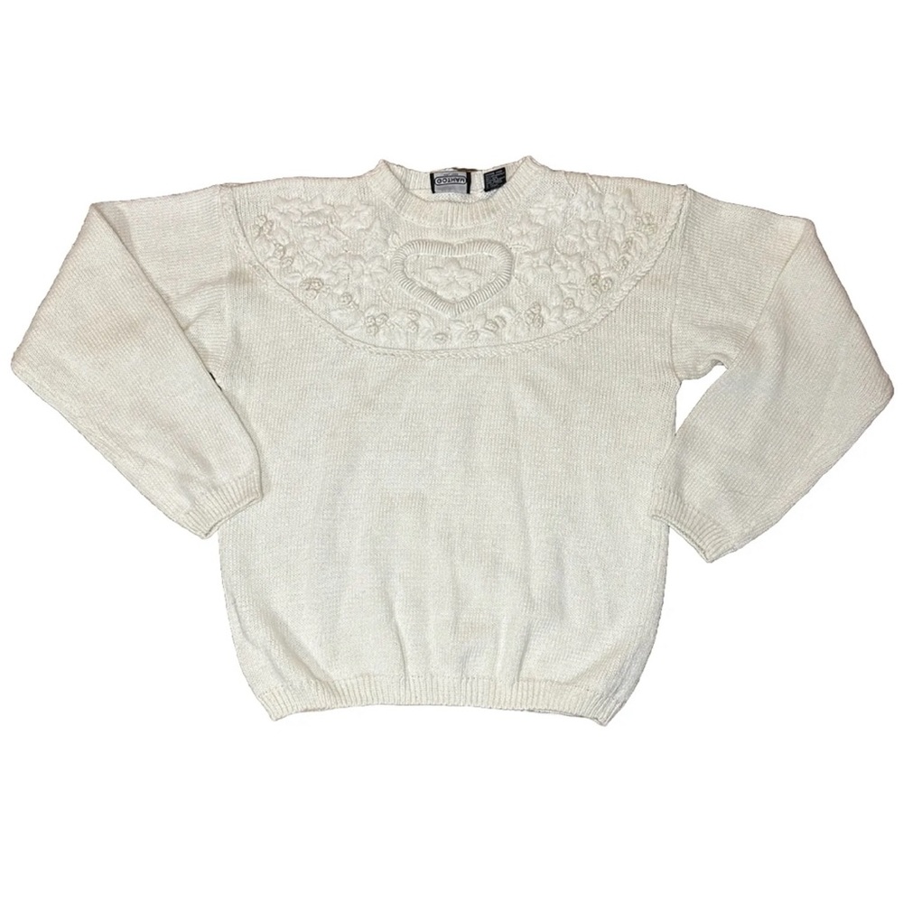 Vintage 90s Gotham Heart Embroidered Sweater Size Medium‎